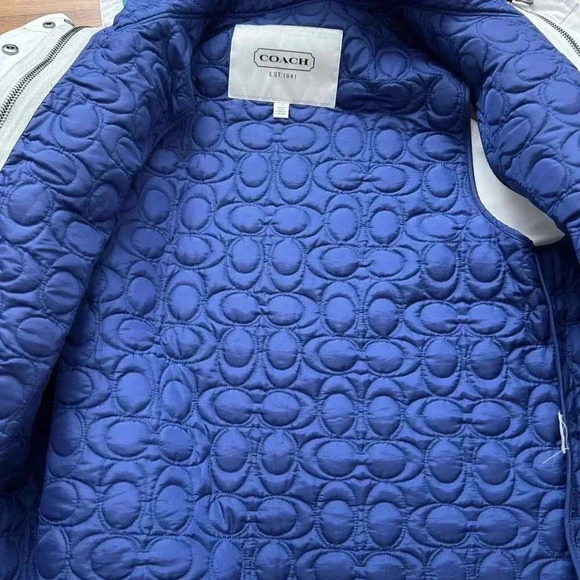 COACH Women's Jacket With Vest White/Blue Size L - Picture 5 of 8